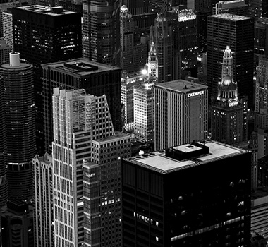 city skyscrapers in black and white